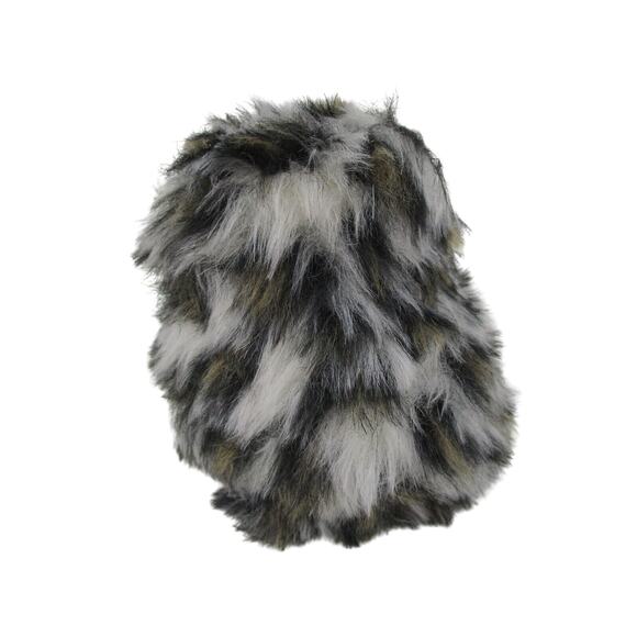 Owl Figuring with Faux Fur Feathers Adorable Owl 4.5"H x 4"W x 3.5" D - Picture 4 of 7